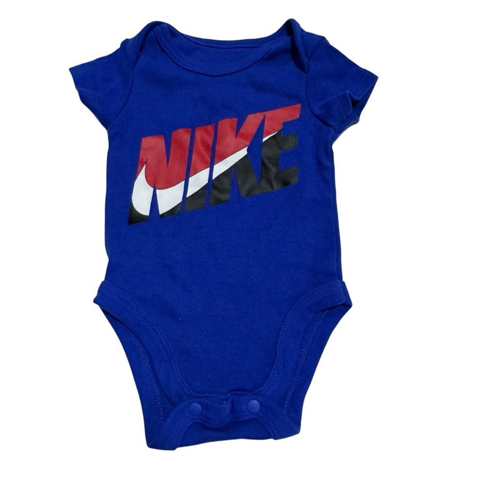 Nike Blue Graphic 3M Short Sleeve Onesie